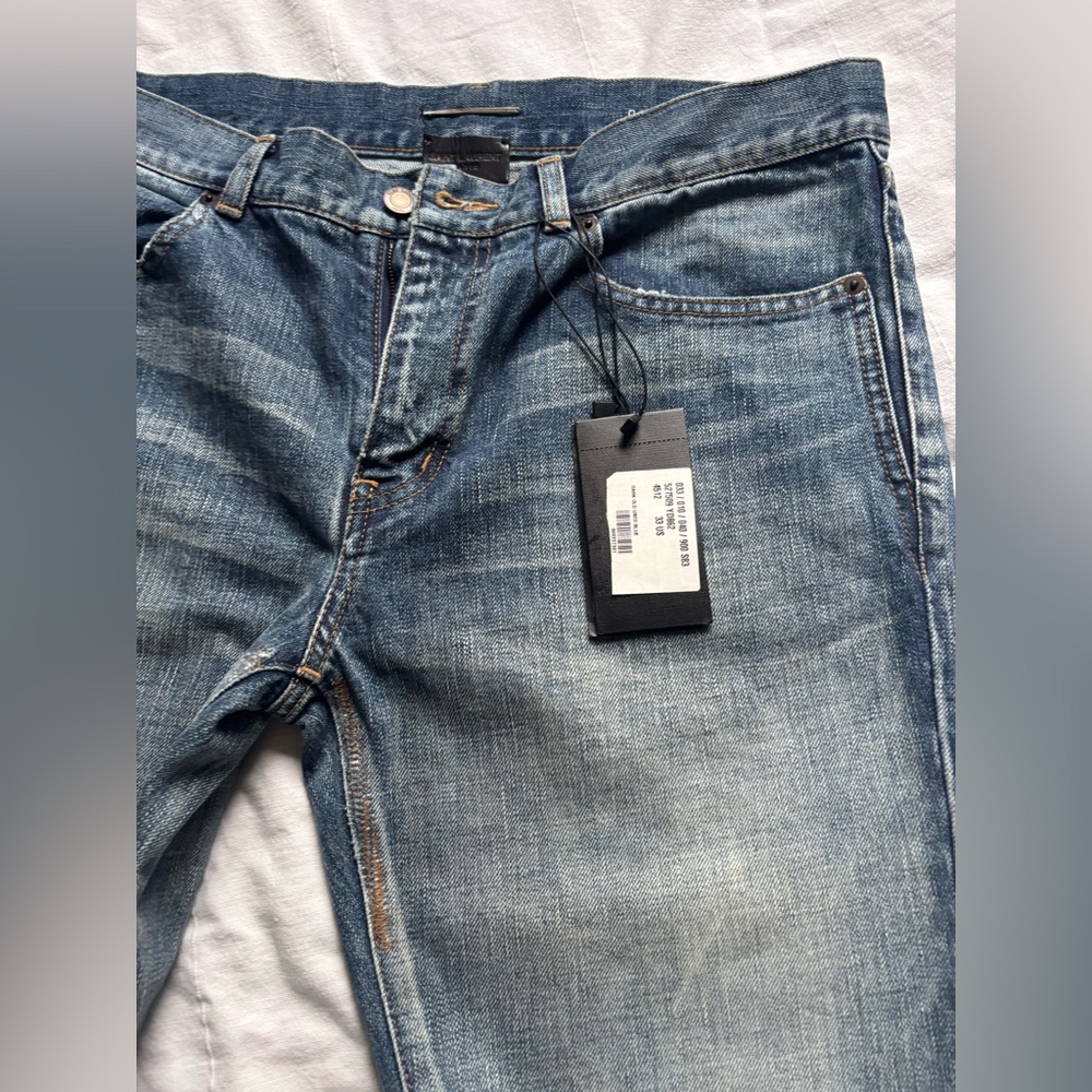 Saint Laurent Men's Faded Blue Slim Jeans - Picture 3 of 13